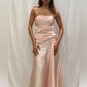 Jessica McClintock Rose Strapless Slip Gown
